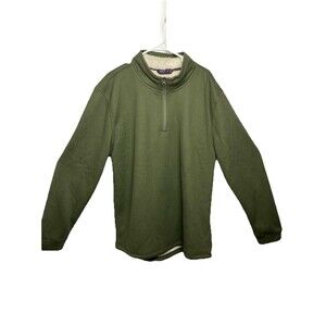 BC Clothing Heritage Men's Green Sherpa Lined Quarter Zip Long Sleeve Sweater XL